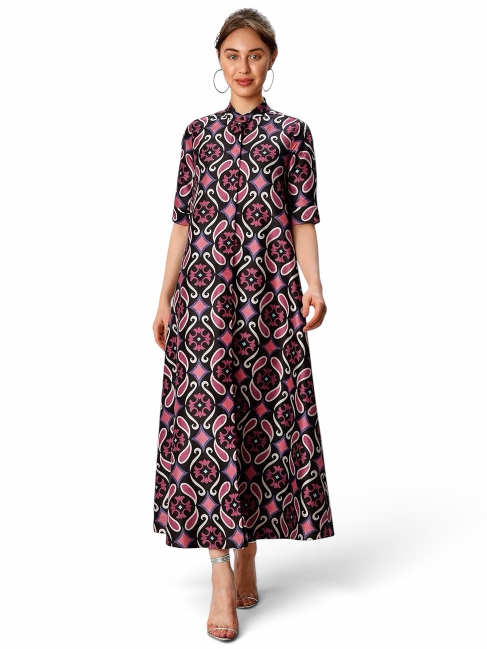 eshakti Batik Print Jacquard Maxi Dress Size 3X / 24W